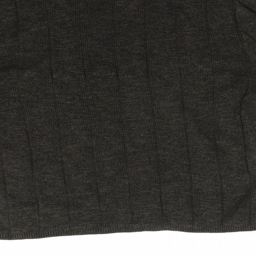 New Look Womens Green Roll Neck Striped Cotton Pullover Jumper Size 12   - Green mix Vertical Same colour stripe
