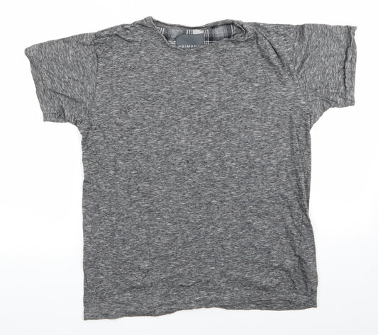 Primark Mens Grey Solid Cotton  Pyjama Top Size XS   - Grey Mix