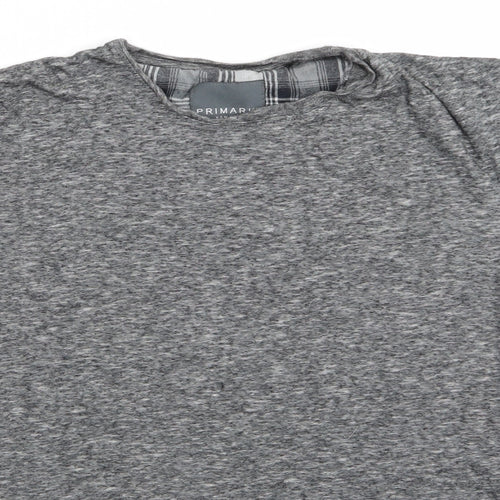 Primark Mens Grey Solid Cotton  Pyjama Top Size XS   - Grey Mix
