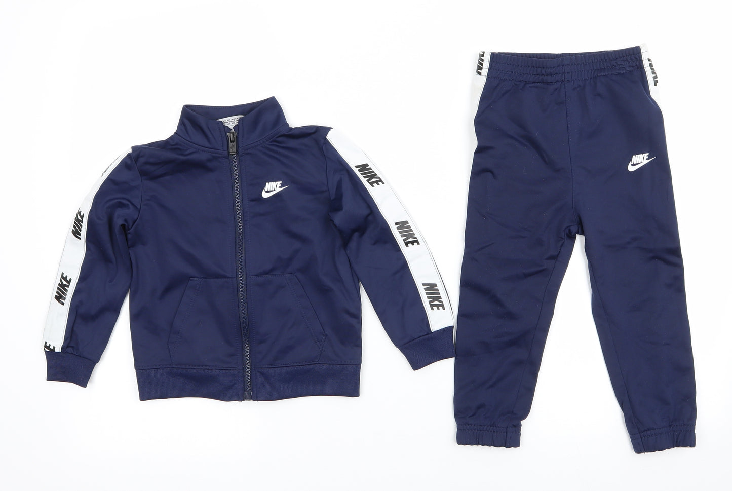 Nike Boys Blue  Polyester Full Zip Sweatshirt Size 2 Years   - Tracksuit Jacket & Trousers