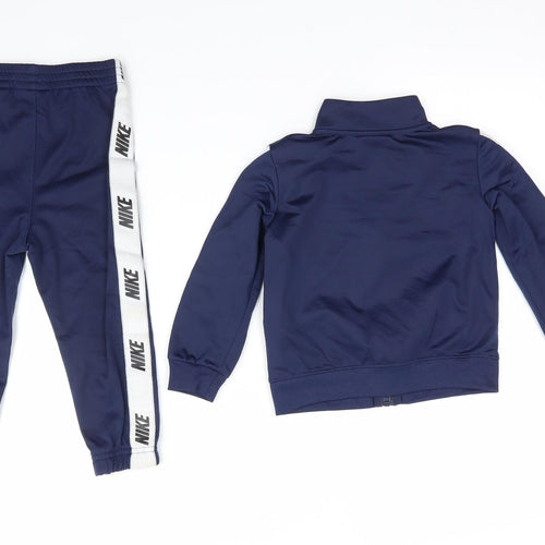 Nike Boys Blue  Polyester Full Zip Sweatshirt Size 2 Years   - Tracksuit Jacket & Trousers