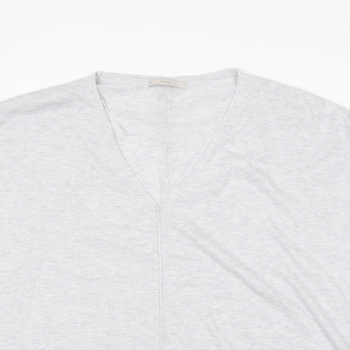 George Womens Grey V-Neck  Nylon Pullover Jumper Size XL