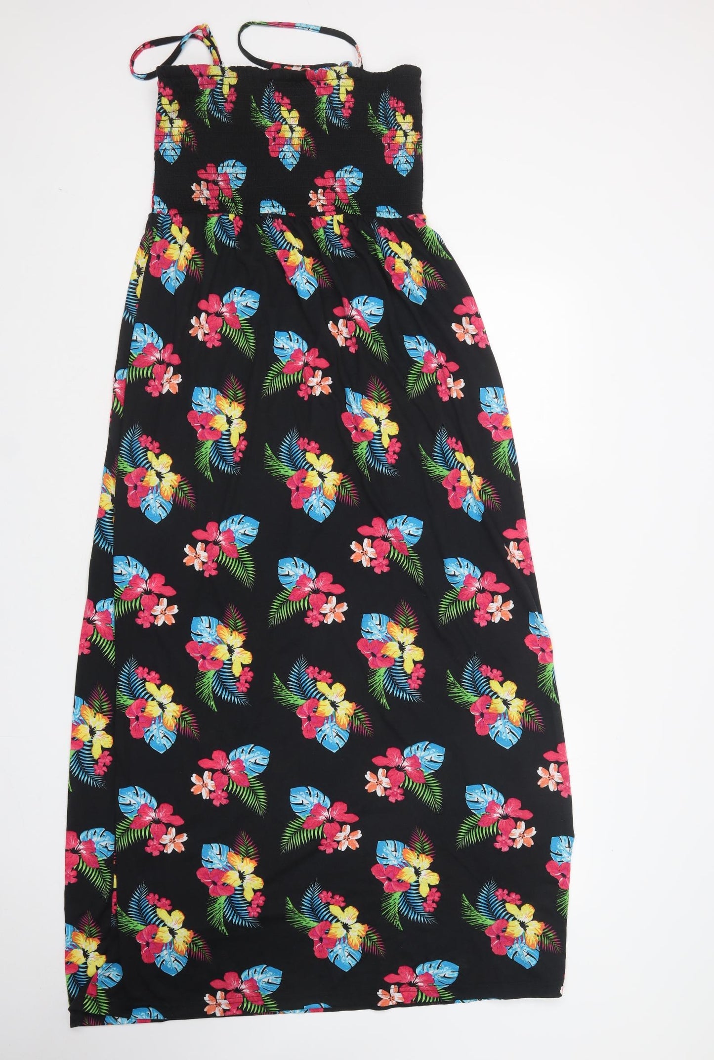 Warehouse Womens Multicoloured Floral Polyester Maxi  Size 12  Off the Shoulder