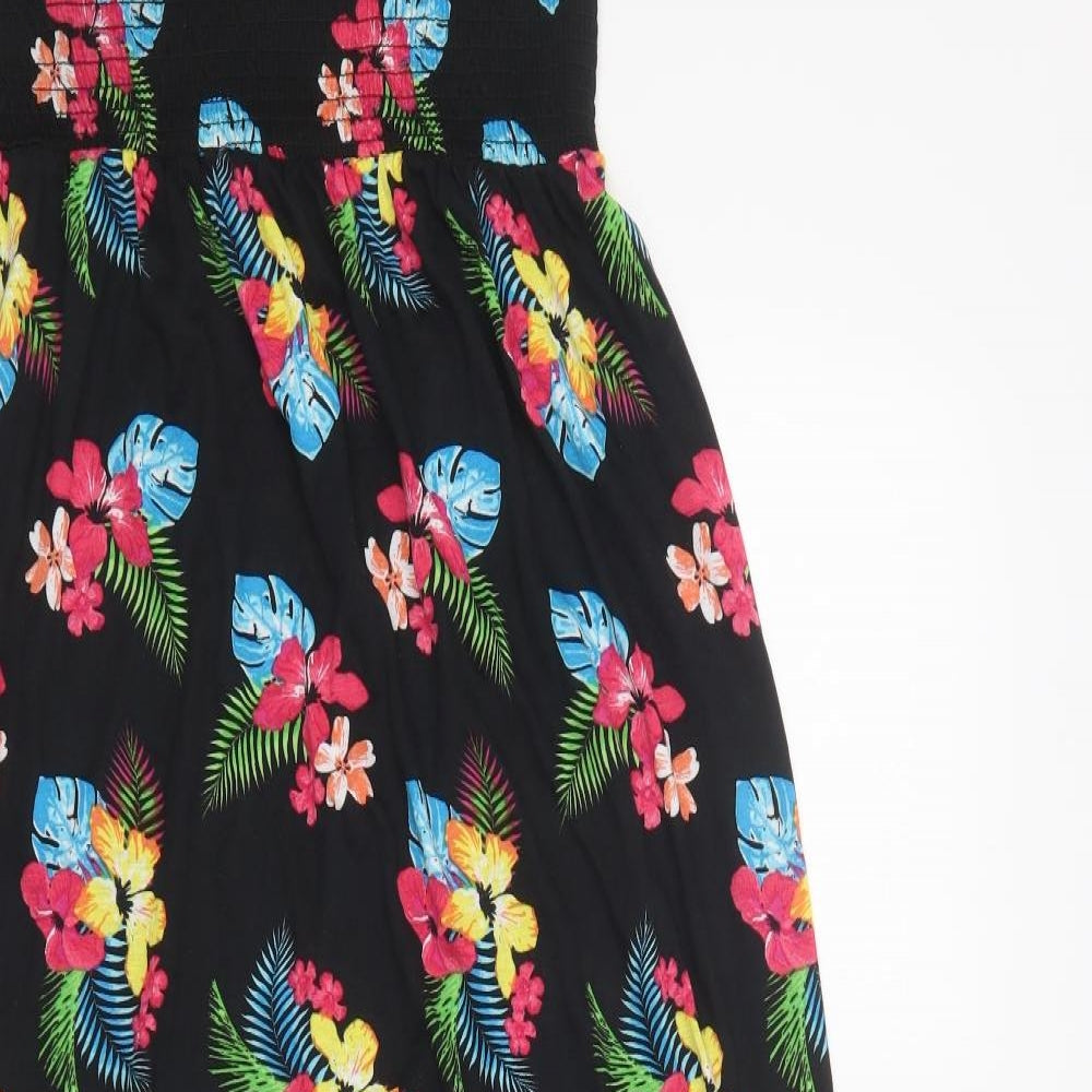 Warehouse Womens Multicoloured Floral Polyester Maxi  Size 12  Off the Shoulder