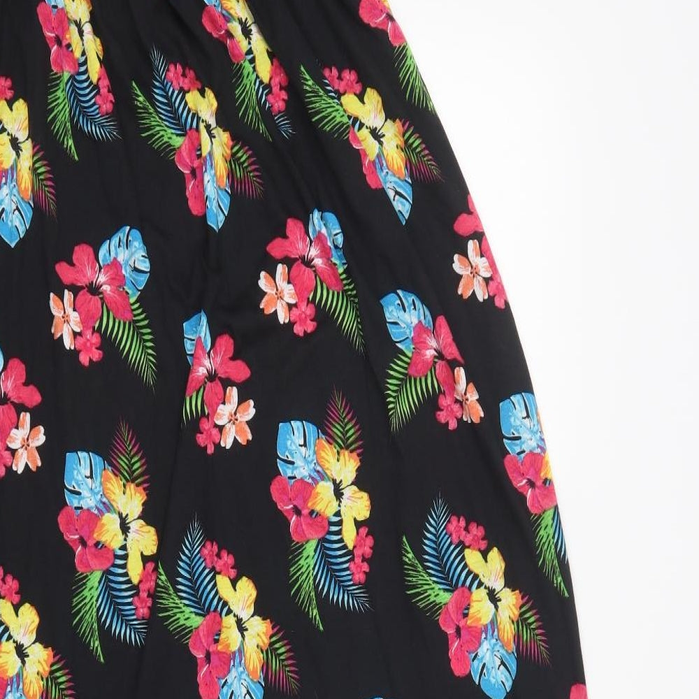 Warehouse Womens Multicoloured Floral Polyester Maxi  Size 12  Off the Shoulder
