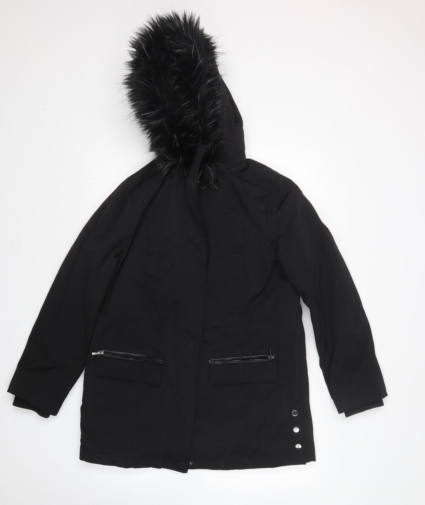 Maine Womens Black   Parka Coat Size 12
