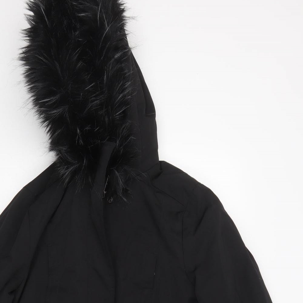 Maine Womens Black   Parka Coat Size 12