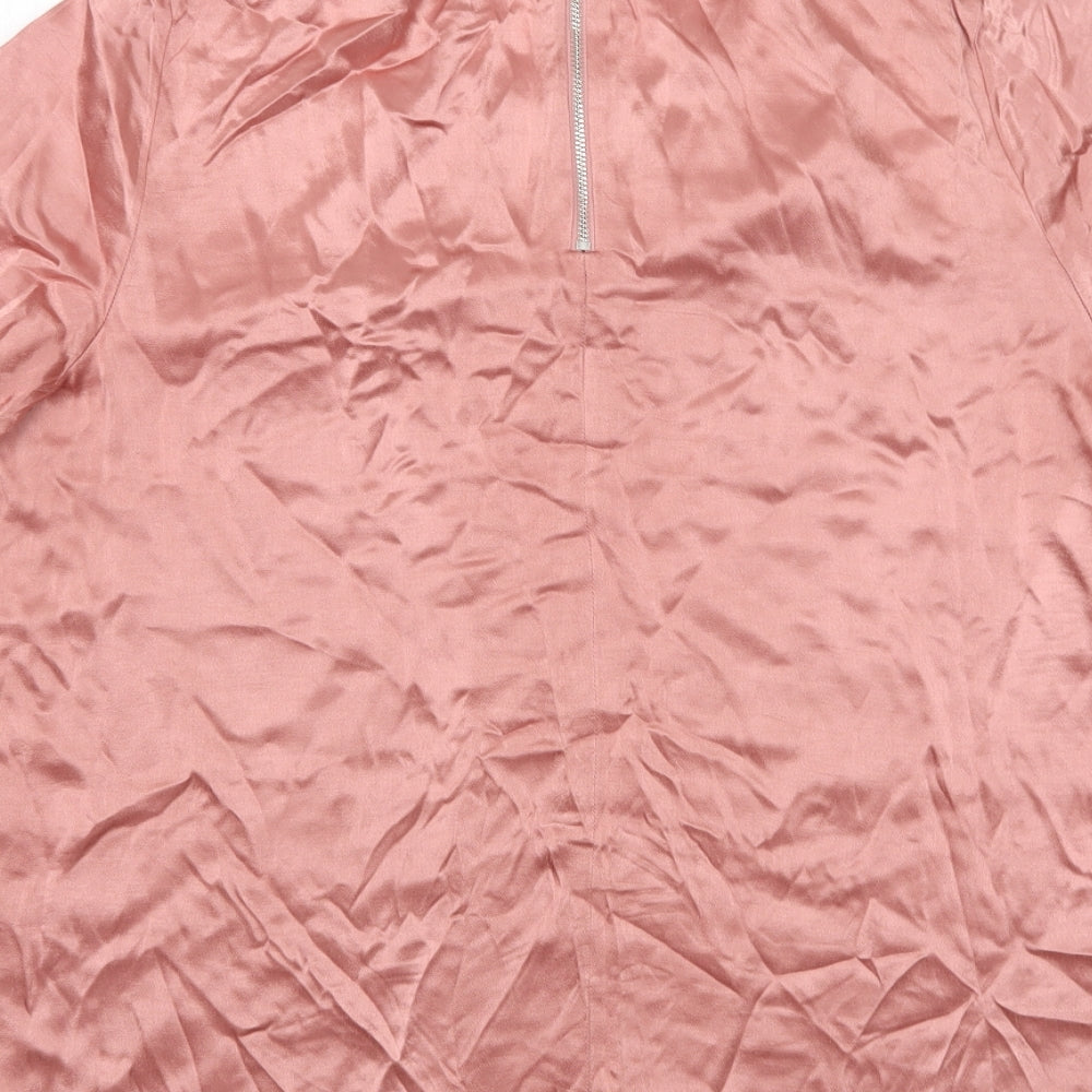 River Island Womens Pink  Viscose Basic Blouse Size 18 Round Neck