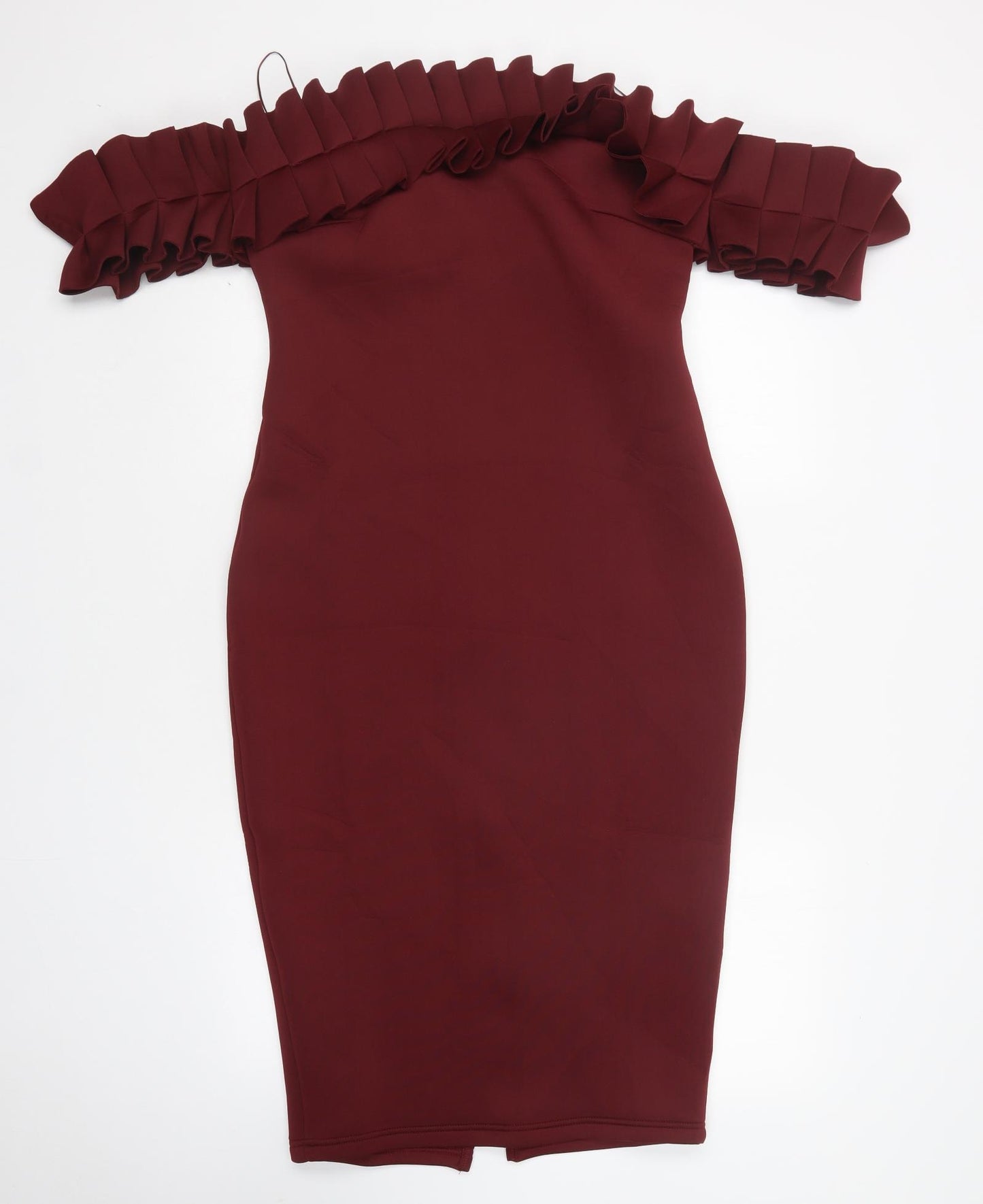 Boohoo Womens Purple  Polyester Pencil Dress  Size 12  Off the Shoulder