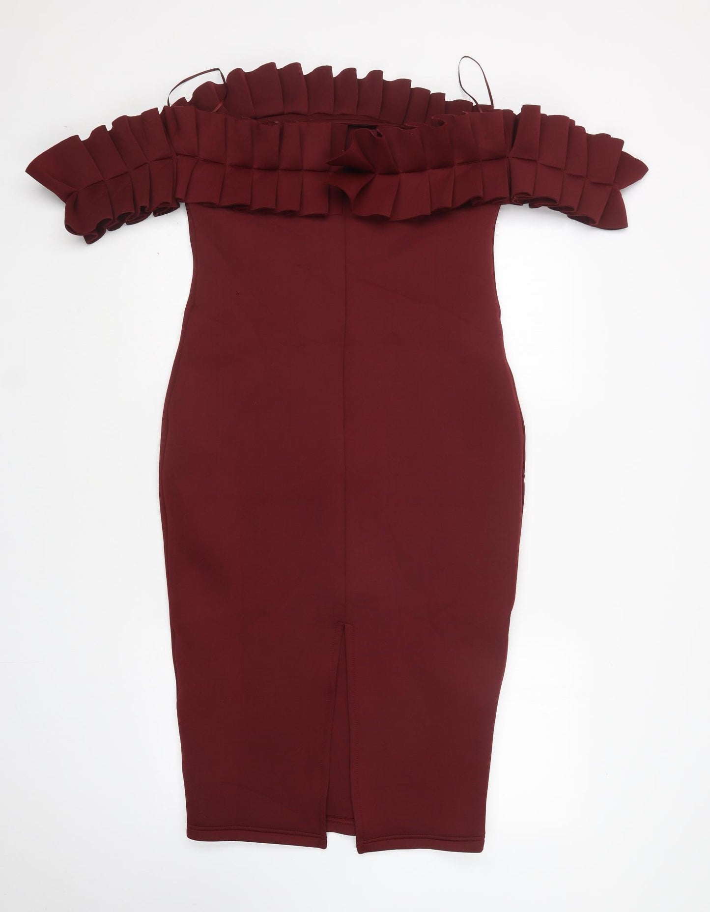 Boohoo Womens Purple  Polyester Pencil Dress  Size 12  Off the Shoulder