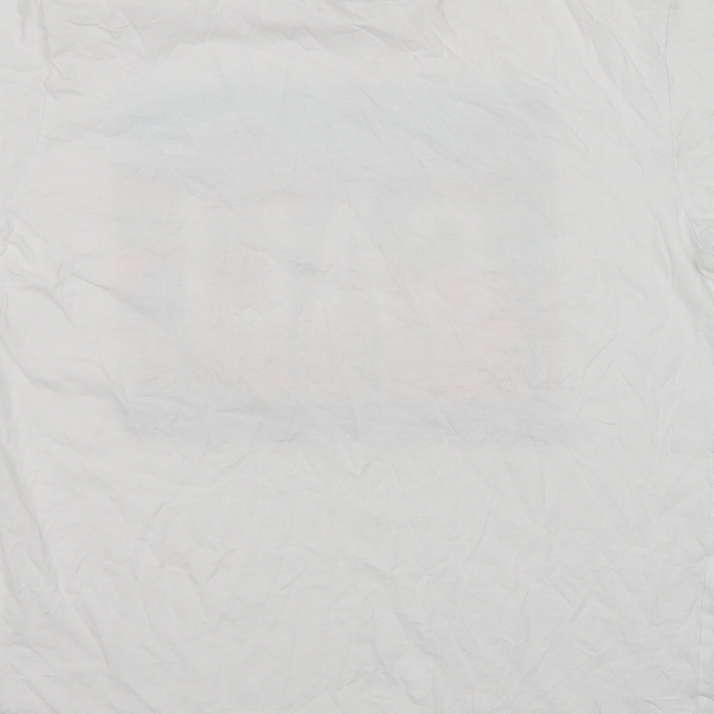Primark Mens White  Cotton  T-Shirt Size L Round Neck