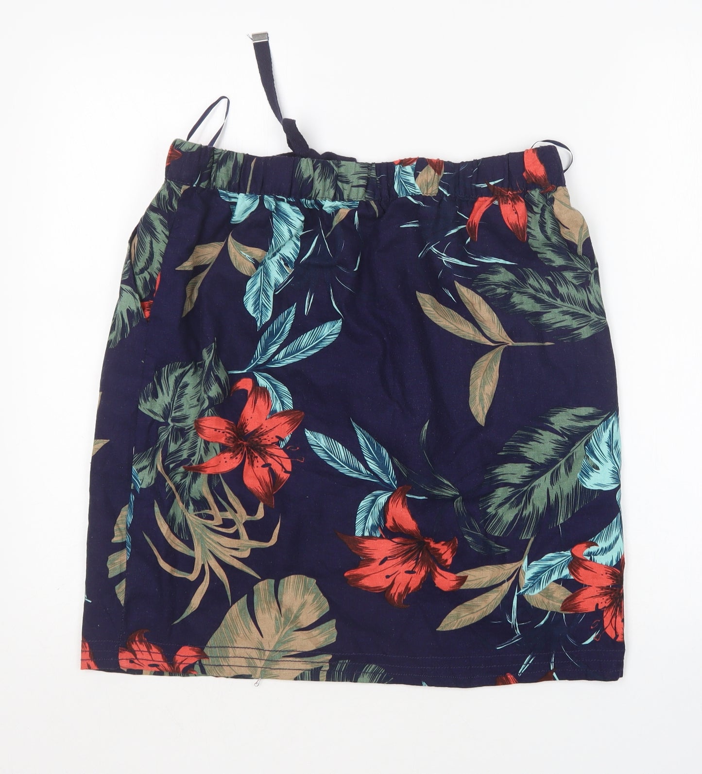 Peacocks Womens Multicoloured Floral Linen Straight & Pencil Skirt Size 12