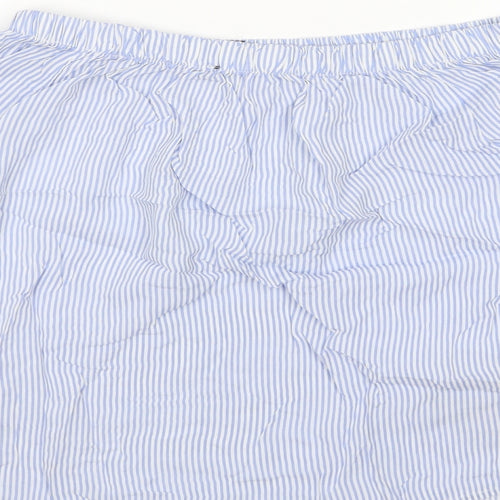 Boohoo Womens Multicoloured Striped Viscose Basic Blouse Size 8 Boat Neck