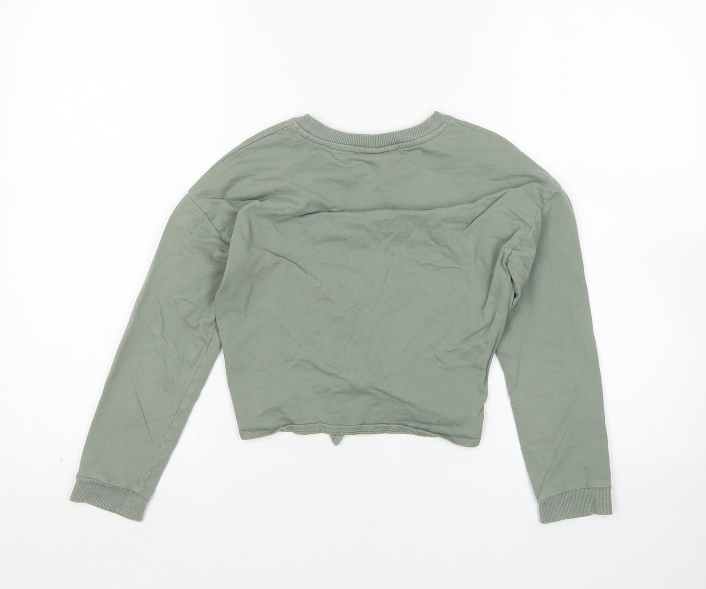 H&M Girls Green  Cotton Pullover Sweatshirt Size 9-10 Years
