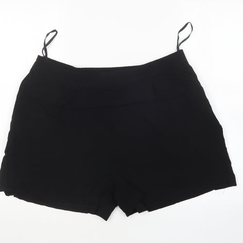 Nutmeg Womens Black  Viscose Bermuda Shorts Size 16 L5 in Regular