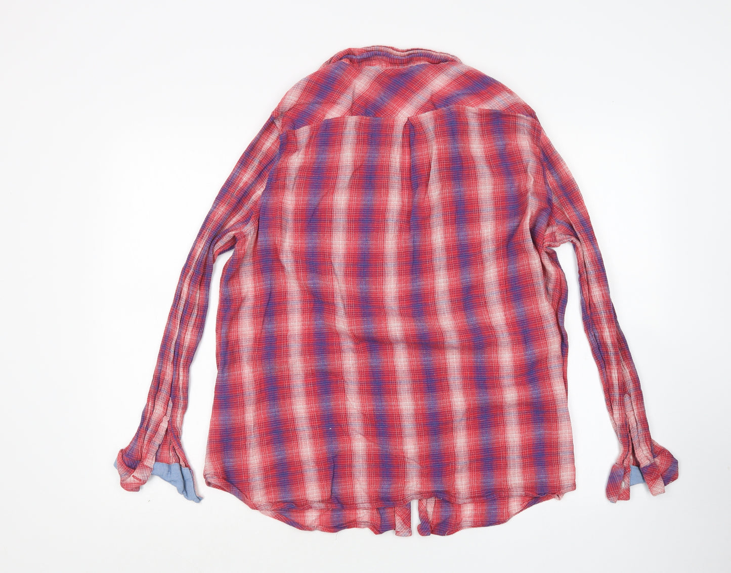 Cato Womens Multicoloured Plaid Cotton Basic Button-Up Size 26 Collared