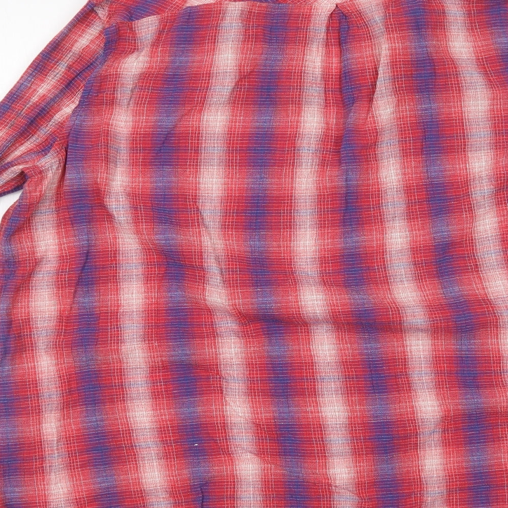 Cato Womens Multicoloured Plaid Cotton Basic Button-Up Size 26 Collared