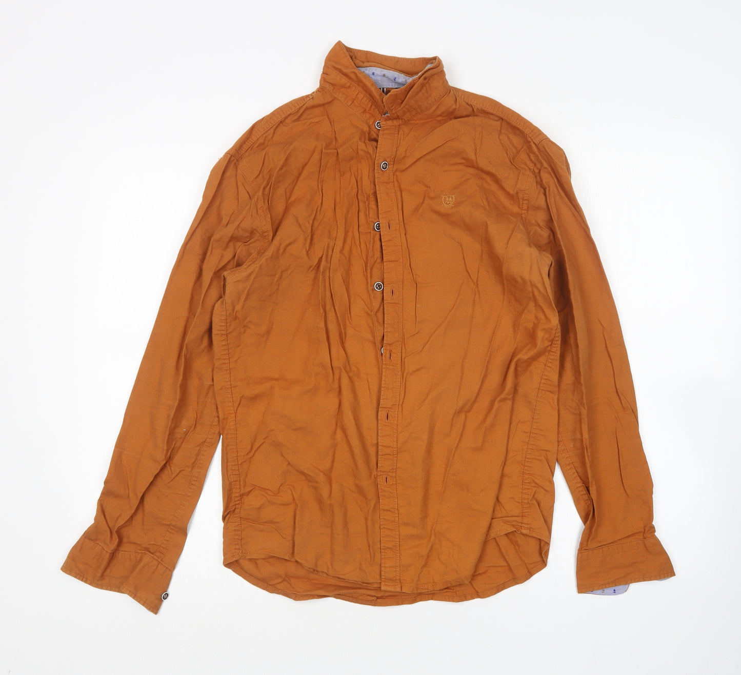 Massimo Dutti  Mens Brown    Button-Up Size M Collared