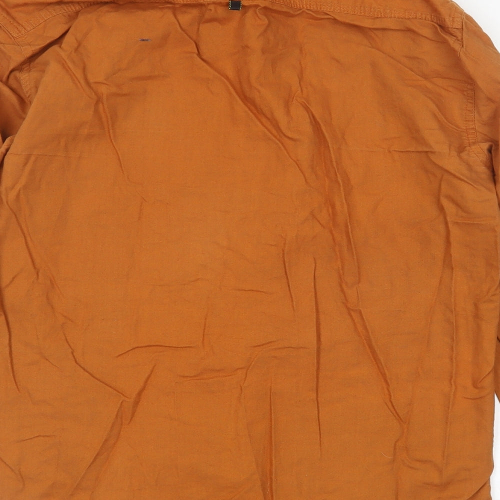 Massimo Dutti  Mens Brown    Button-Up Size M Collared