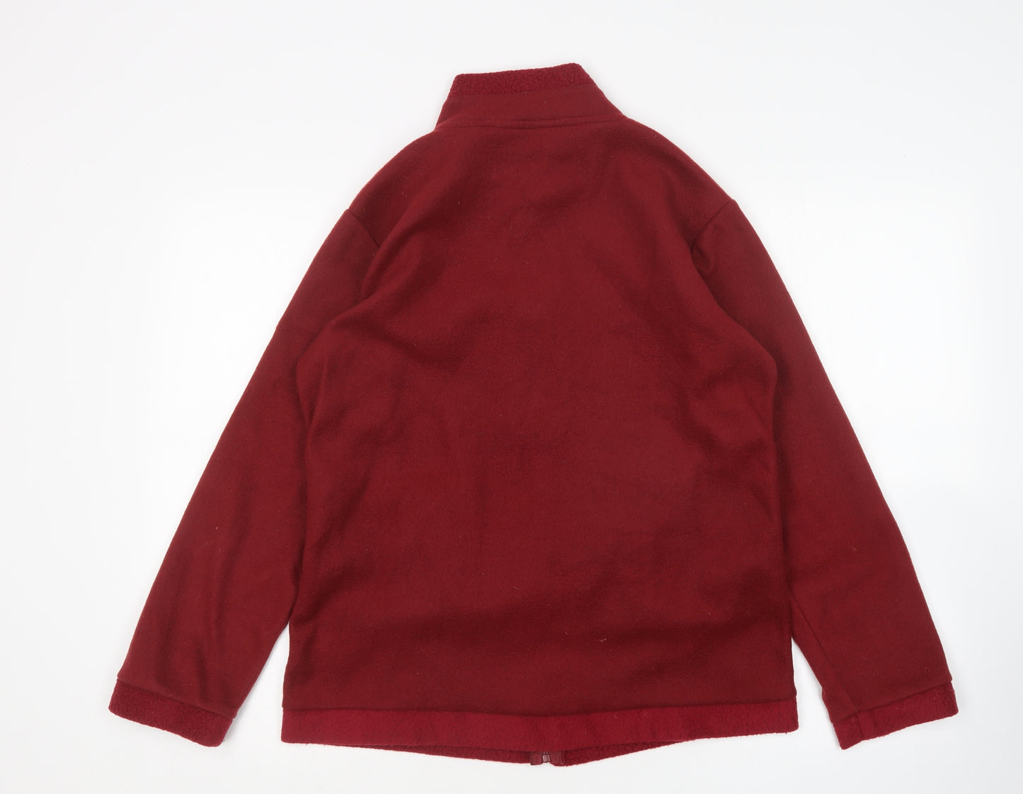 Anne De Lancay Womens Red Mock Neck  Polyester Full Zip Jumper Size 10