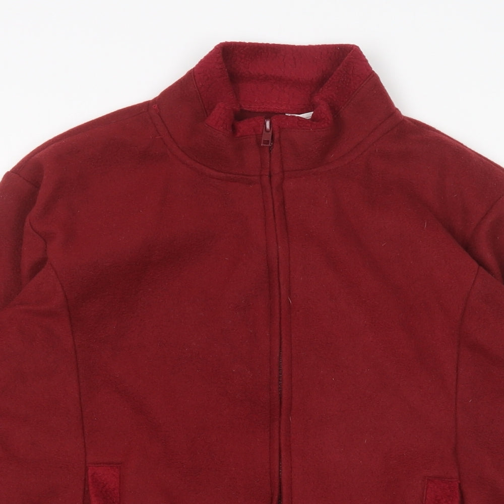 Anne De Lancay Womens Red Mock Neck  Polyester Full Zip Jumper Size 10