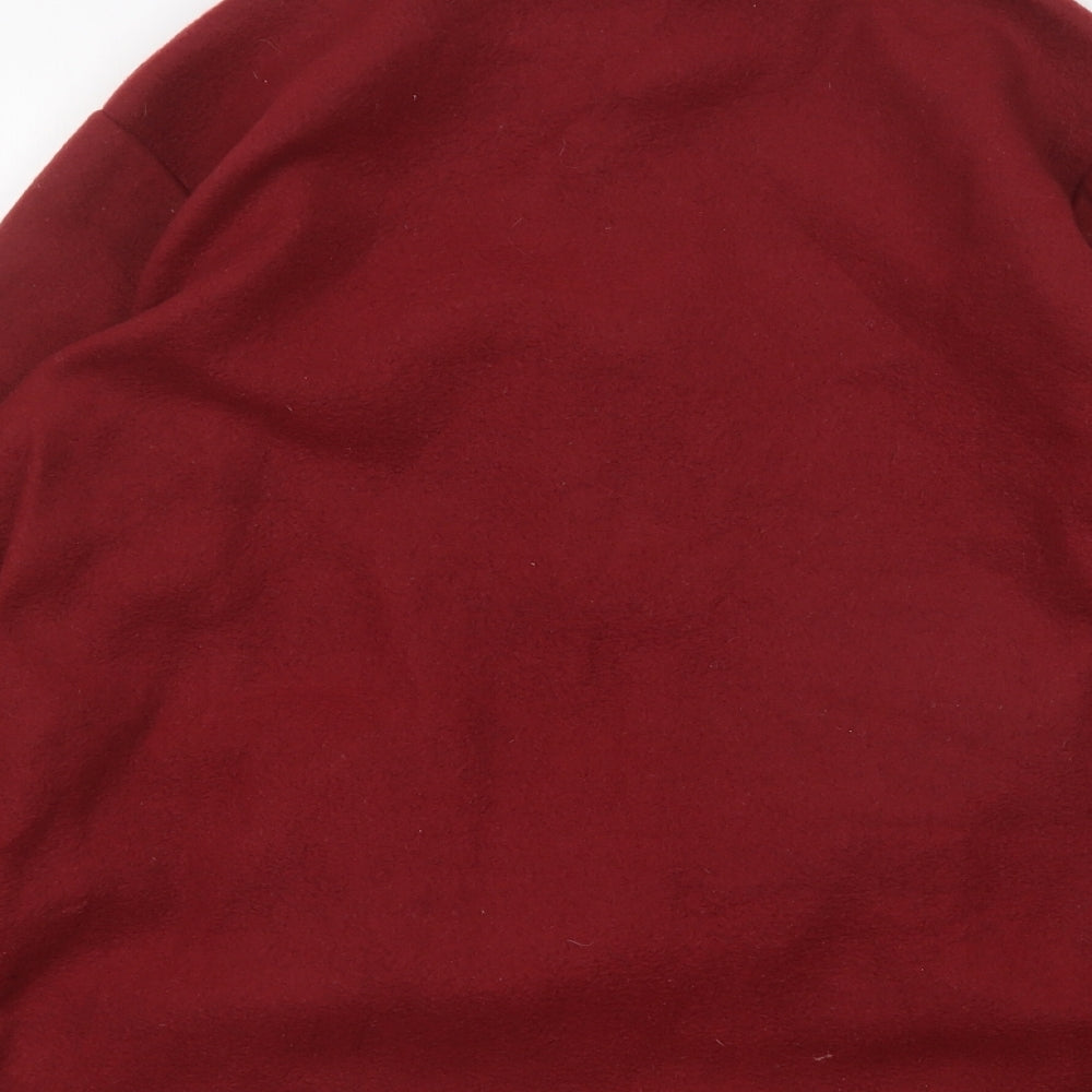 Anne De Lancay Womens Red Mock Neck  Polyester Full Zip Jumper Size 10