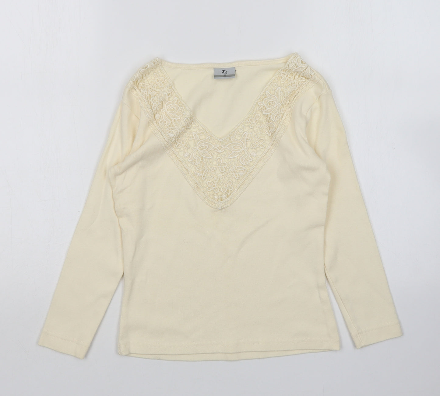 Xe Womens Ivory V-Neck   Pullover Jumper Size M