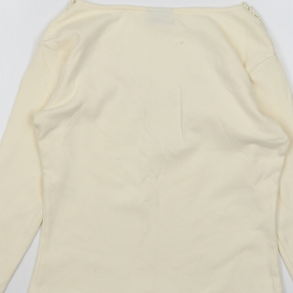 Xe Womens Ivory V-Neck   Pullover Jumper Size M