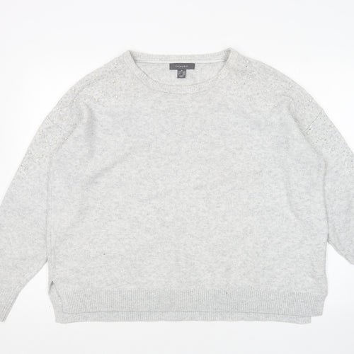 Primark Womens Grey Round Neck  Acrylic Pullover Jumper Size XL