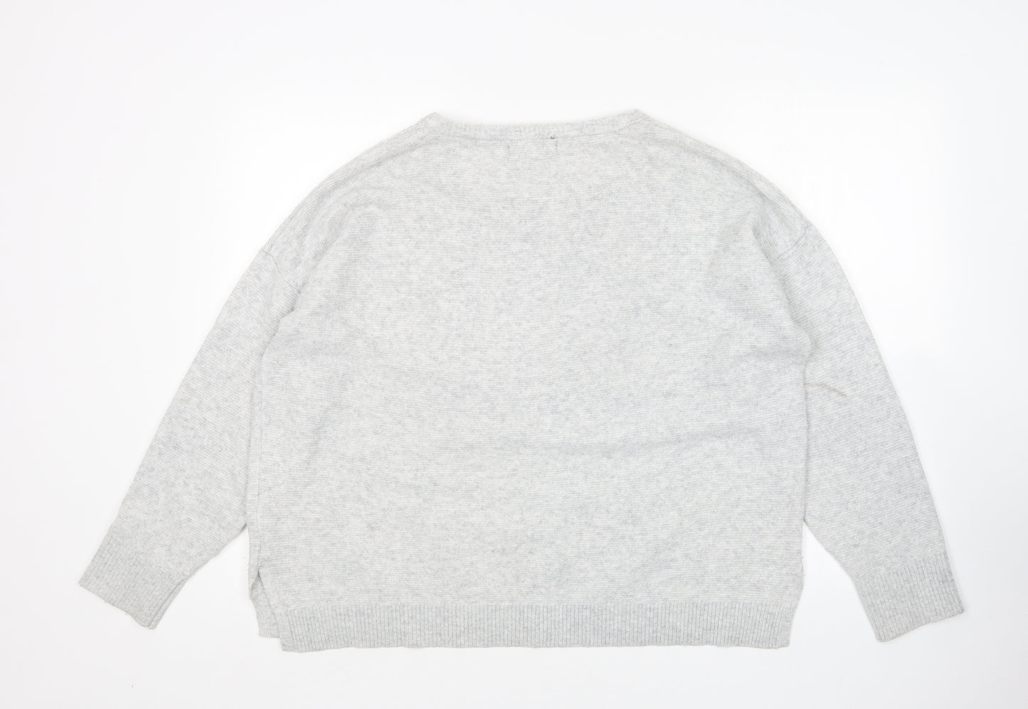 Primark Womens Grey Round Neck  Acrylic Pullover Jumper Size XL