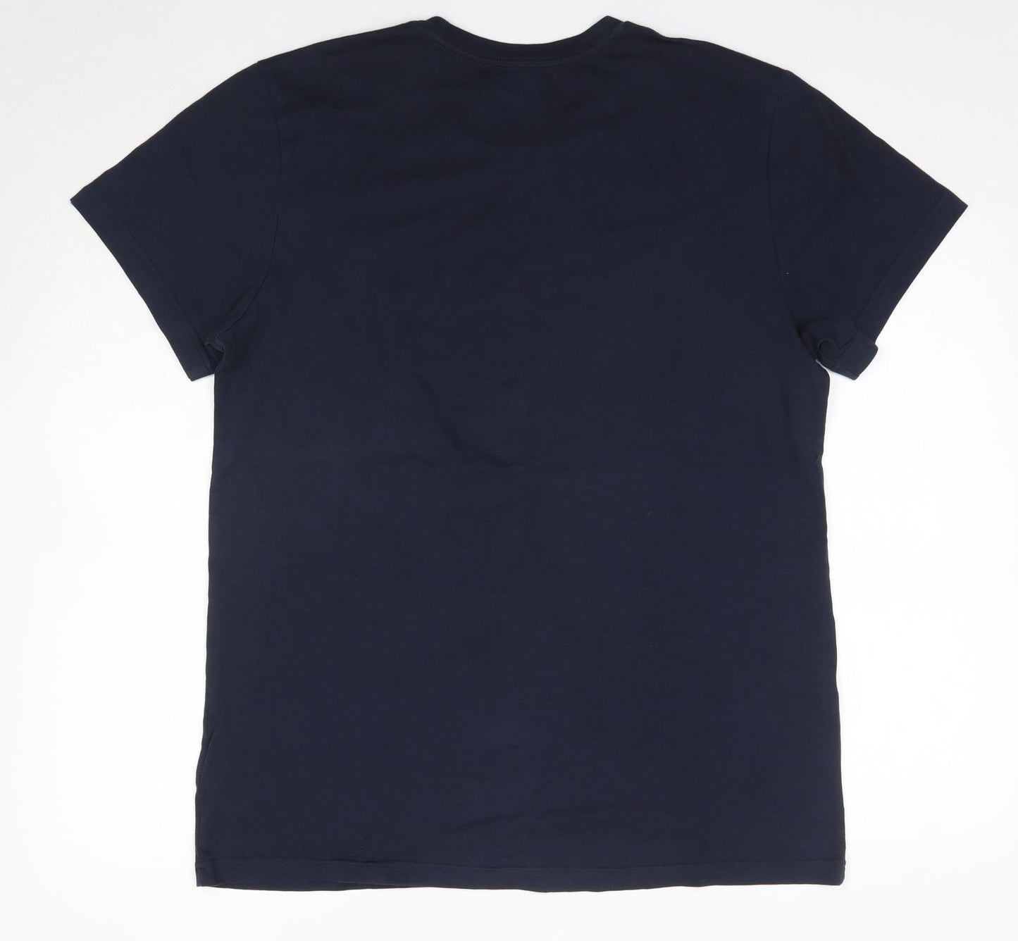 adidas Mens Blue  Cotton  T-Shirt Size L Round Neck
