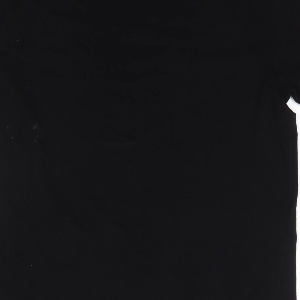 Firetrap Mens Black  Cotton  T-Shirt Size L Round Neck