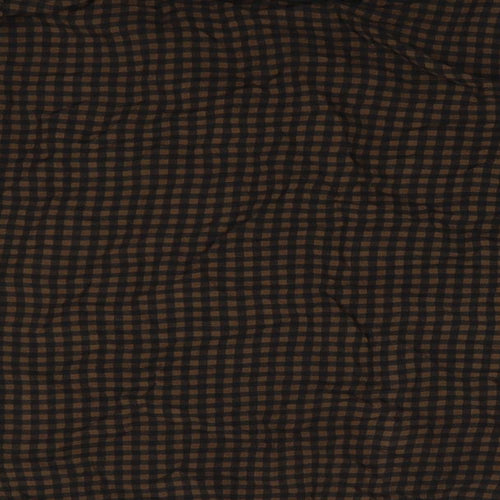 George Womens Brown Check Viscose Basic Button-Up Size 14 Collared