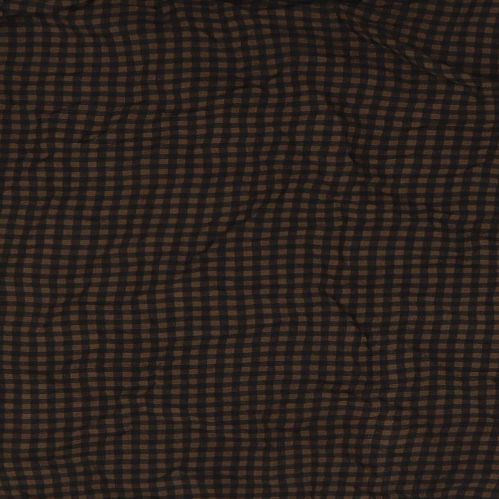 George Womens Brown Check Viscose Basic Button-Up Size 14 Collared