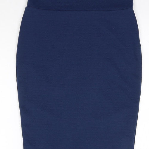 Urban Coco Womens Blue  Polyester Straight & Pencil Skirt Size S