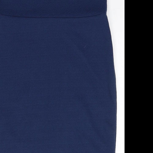 Urban Coco Womens Blue  Polyester Straight & Pencil Skirt Size S