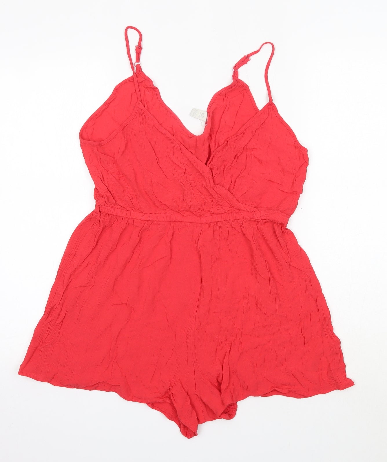 ASOS Womens Red  Viscose Playsuit One-Piece Size 14