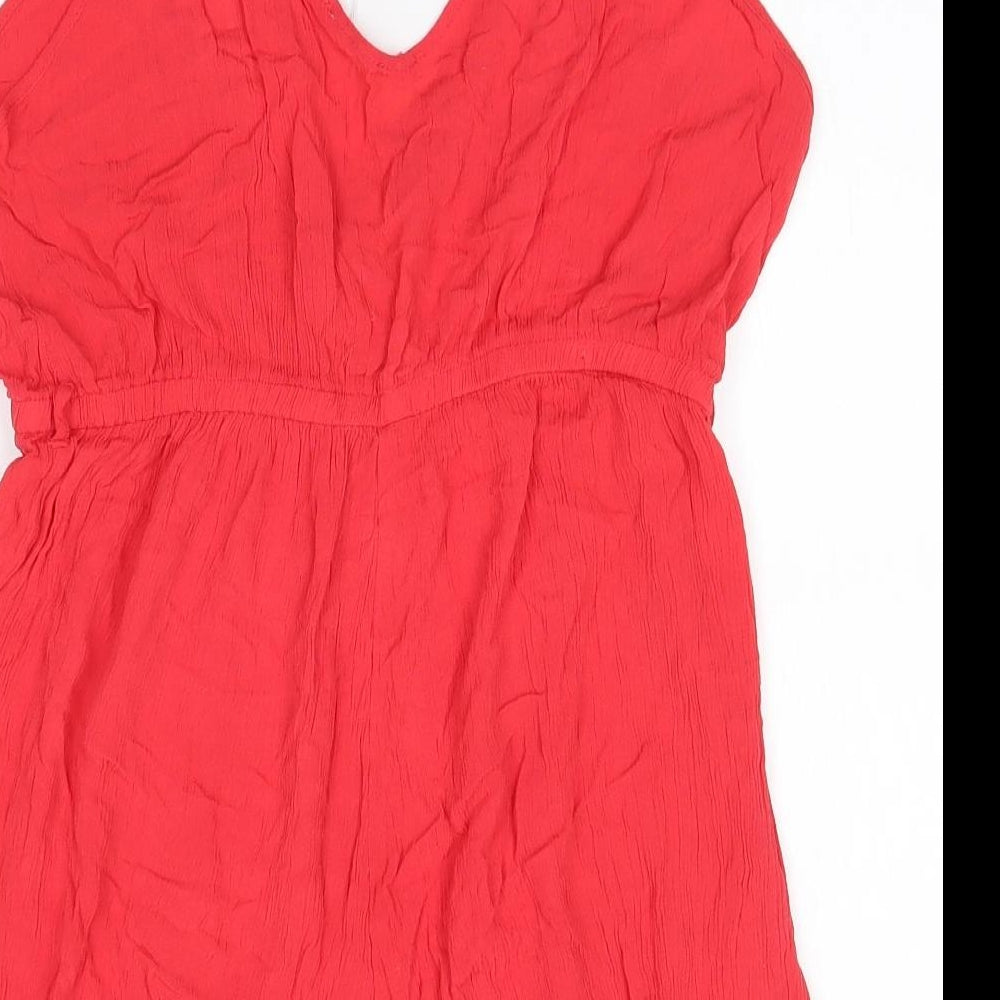 ASOS Womens Red  Viscose Playsuit One-Piece Size 14