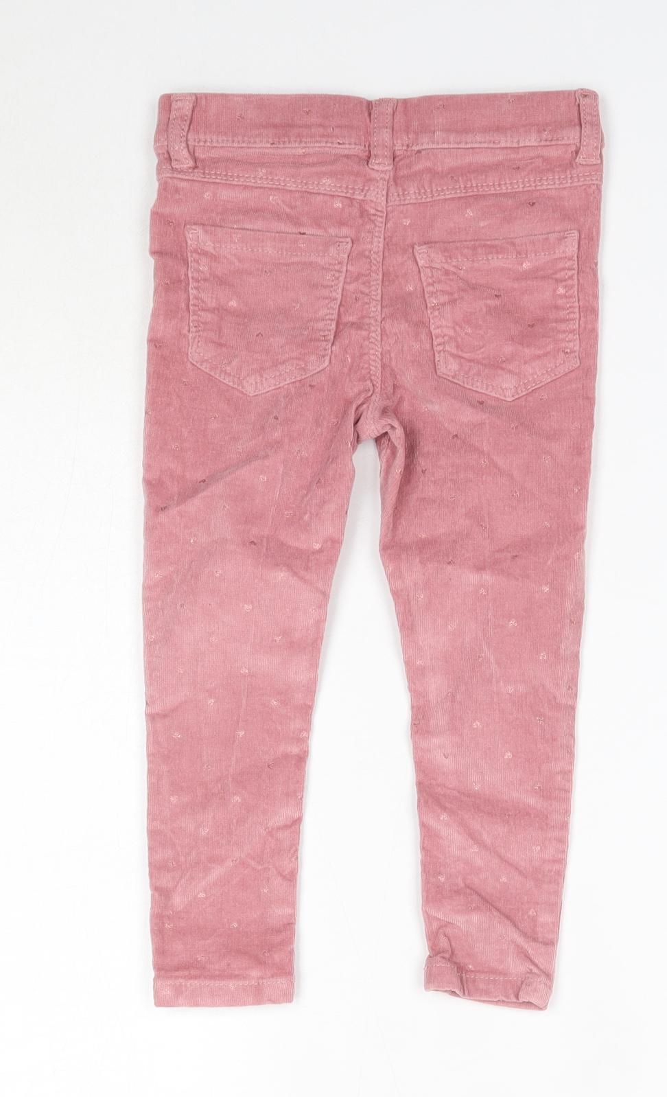 Primark Girls Pink  Cotton Jegging Jeans Size 2-3 Years  Regular