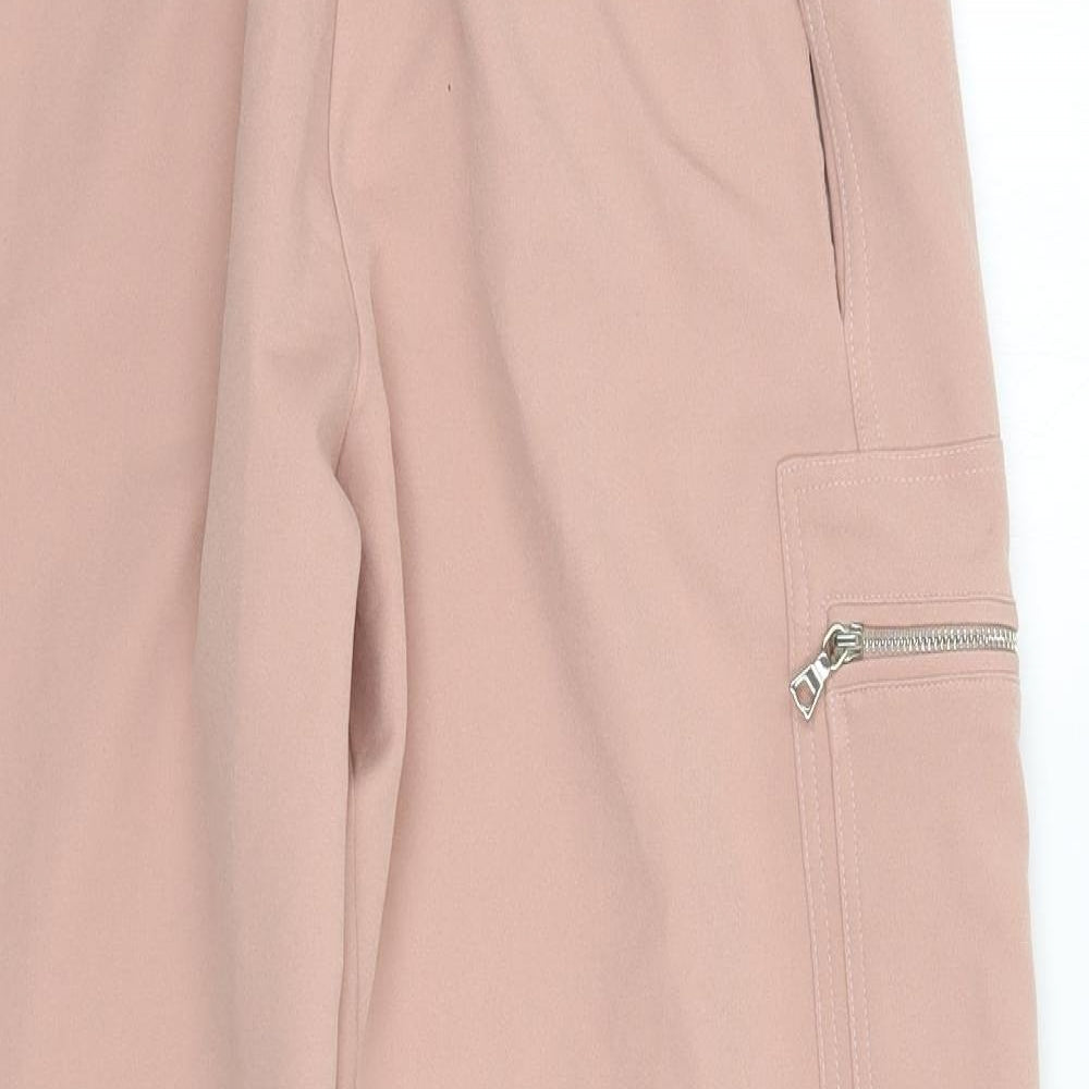 Zara Womens Pink  Polyester Jogger Trousers Size M L26 in Regular