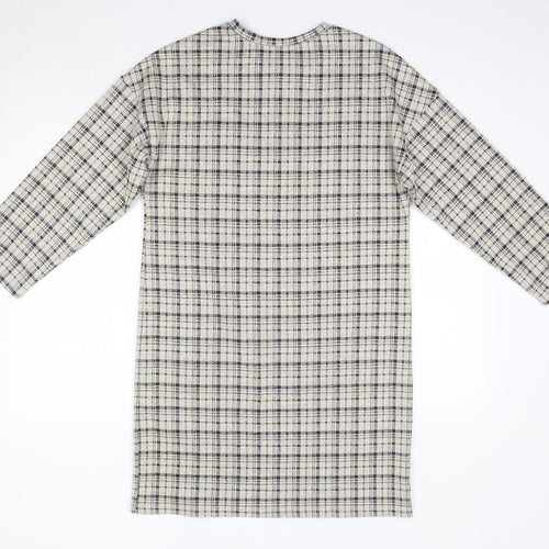 Primark Womens Multicoloured Check Polyester T-Shirt Dress  Size 10  Round Neck