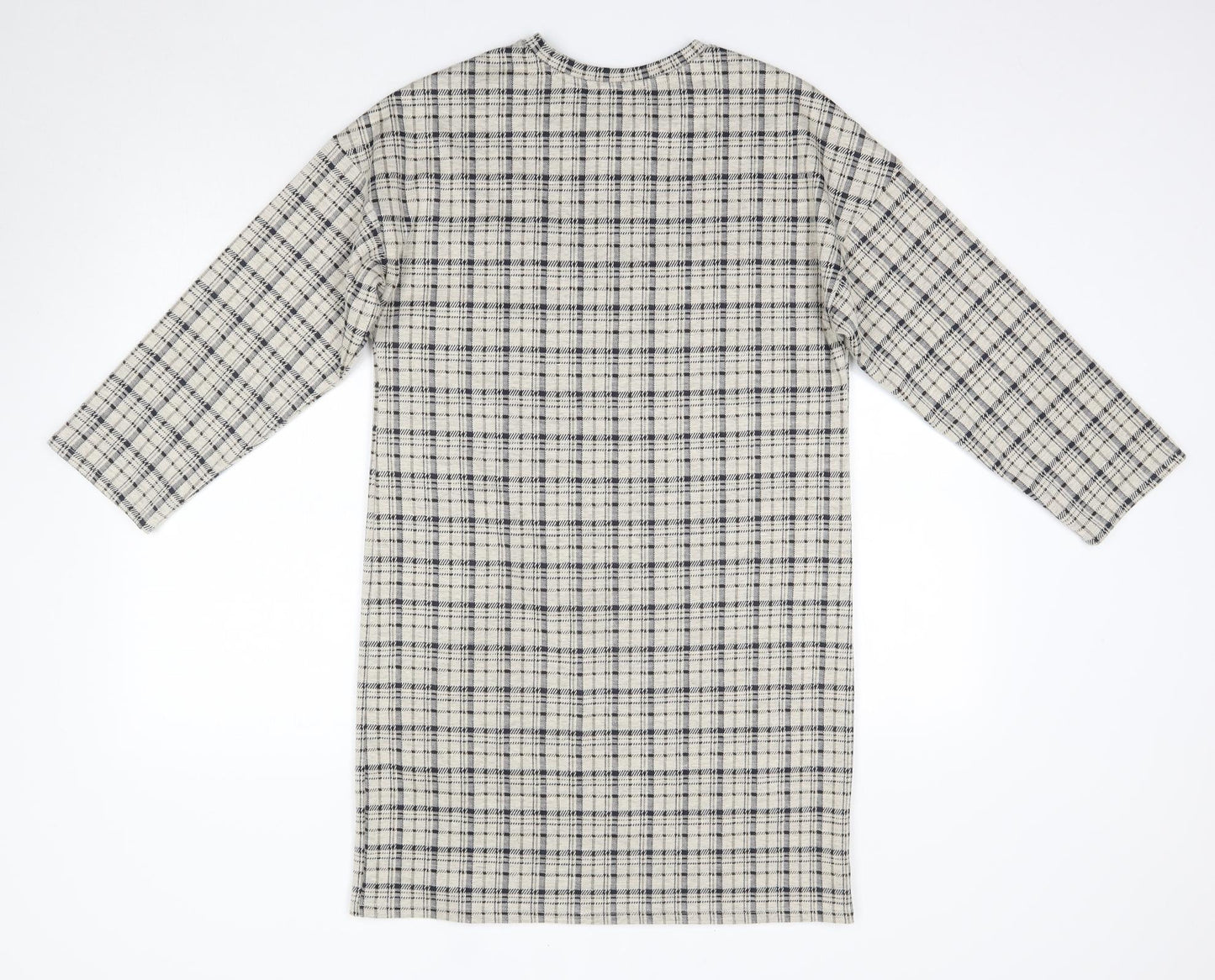 Primark Womens Multicoloured Check Polyester T-Shirt Dress  Size 10  Round Neck