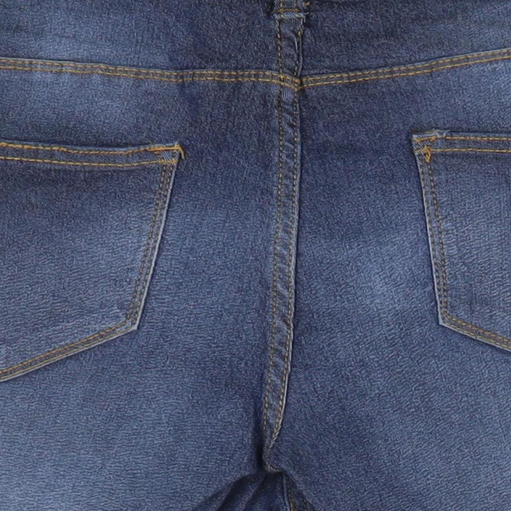 Primark Womens Blue  Cotton Boyfriend Shorts Size 12  Regular
