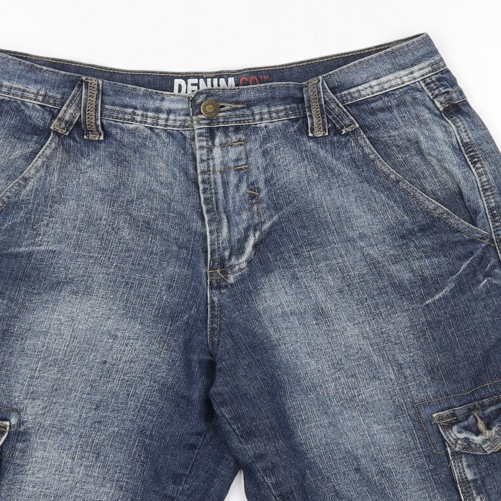 Primark Mens Blue  Cotton Cargo Shorts Size 30 in L16 in Regular
