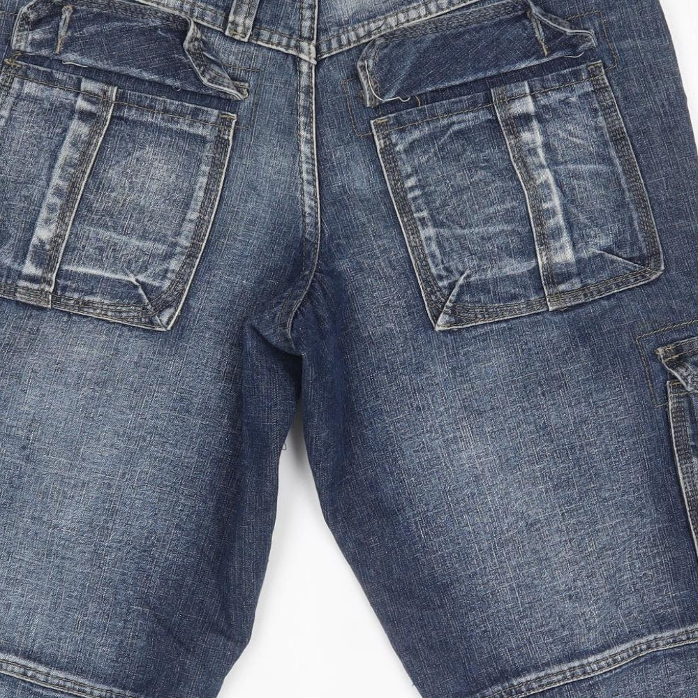 Primark Mens Blue  Cotton Cargo Shorts Size 30 in L16 in Regular