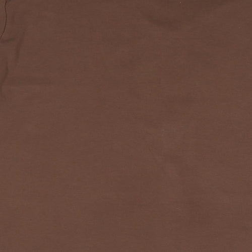 M&S Womens Brown  Cotton Basic Blouse Size 2XL Round Neck - Frill Detail Bohemian