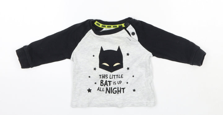 Primark Baby Multicoloured Solid Cotton  Pyjama Top Size 6-9 Months   - Batman