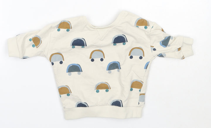M&S Baby Multicoloured Cotton Pullover Jumper Size 0-3 Months