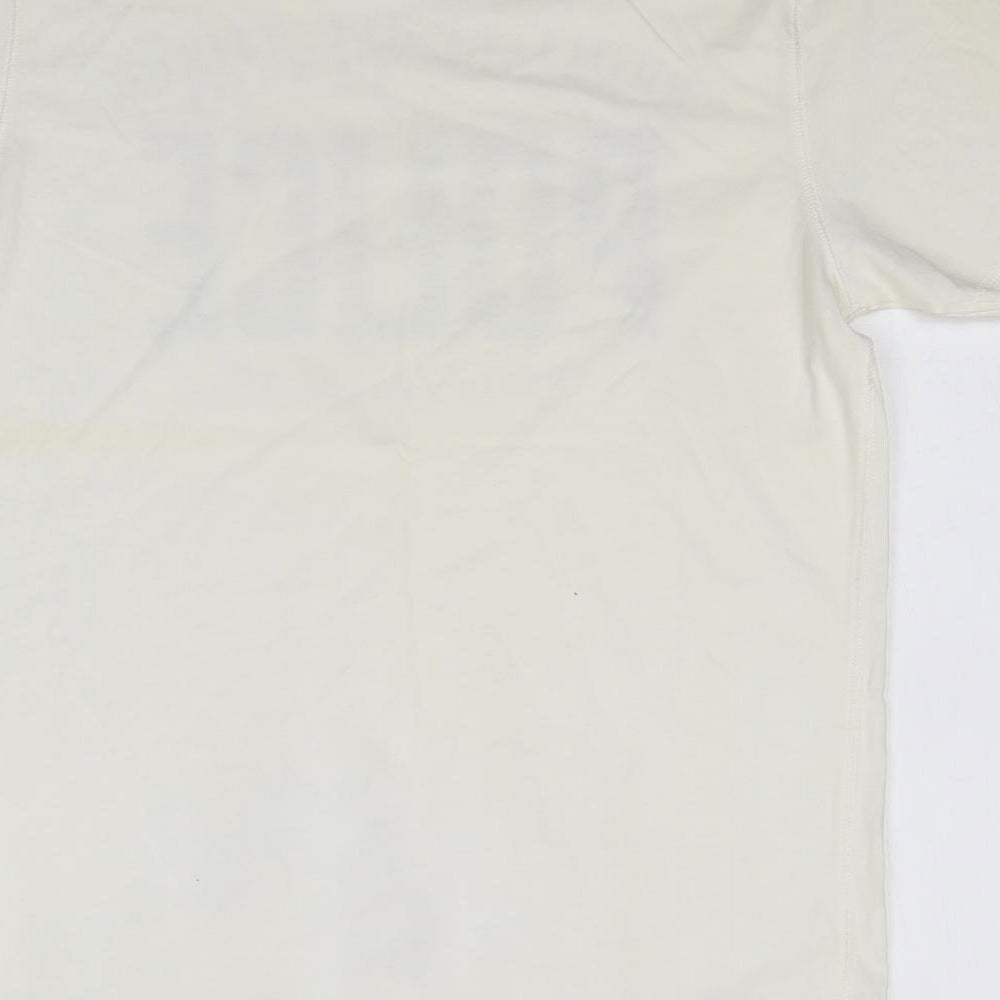 883 Police Mens Ivory  Cotton  T-Shirt Size L Round Neck  - Size 4 Off White