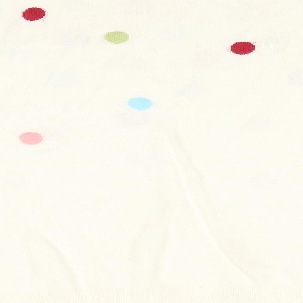 M&S Womens Multicoloured Round Neck Polka Dot Acrylic Pullover Jumper Size 14